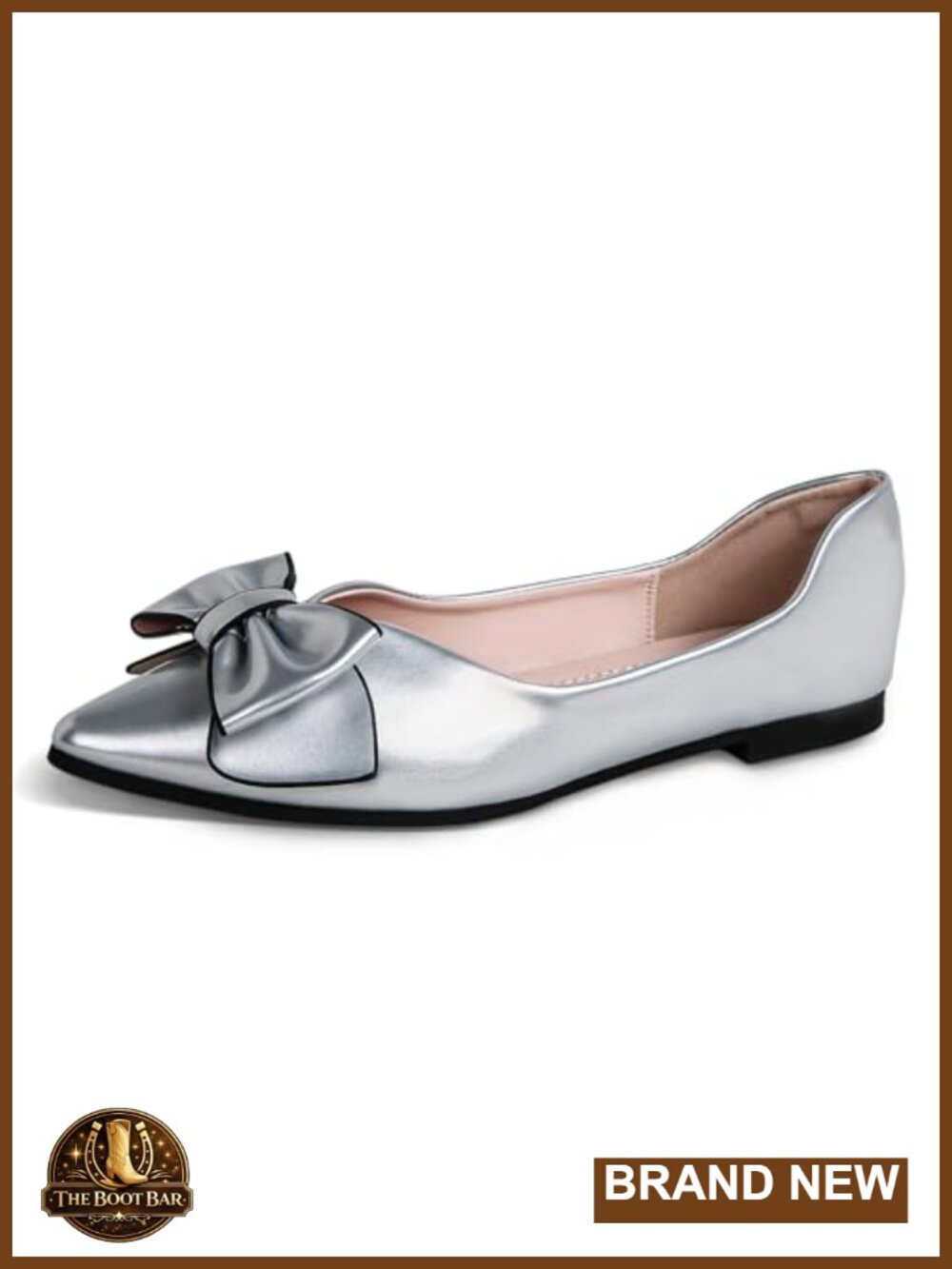 Women's Leather Pointed Toe Dress Flats Slip-On Ballet Flat
